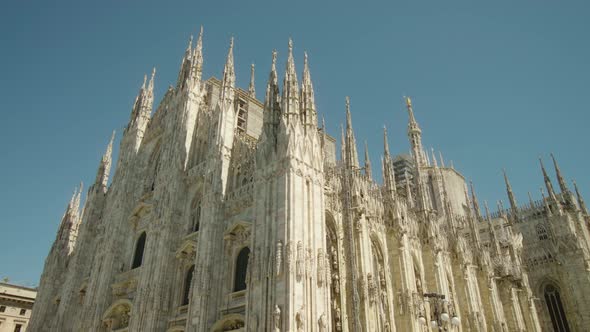 Ancient Duomo Cathedral with Pinnacles and Spires in Milan alt
