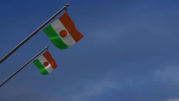 Niger  Flags In The Blue Sky - 2K