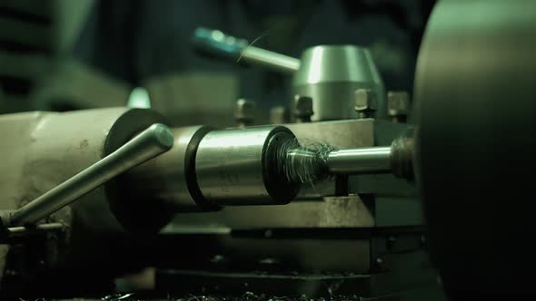 Processing of Metal Parts and Workpieces on a Lathe in a Factory