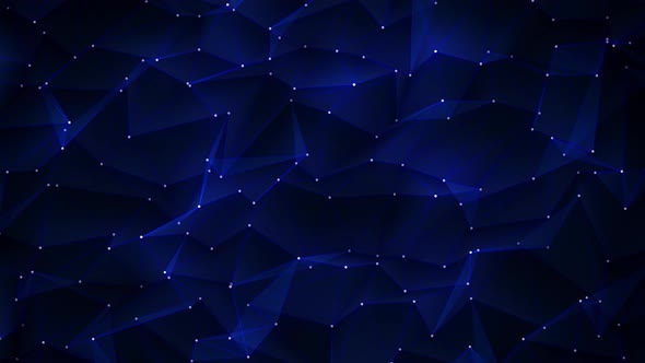 Blue Dot Lines Connection for Cyber Futuristic Background Animation