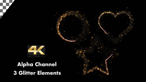Gold Glitter Elements 4K