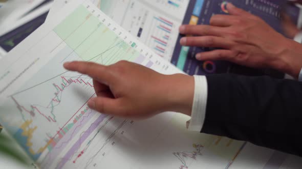 Stock Analysts Study And Discuss Stock Prices And K Line Trend Chart Data alt
