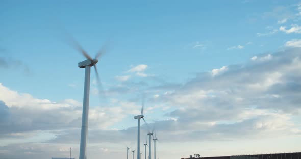 Wind turbine farm generating clean energy