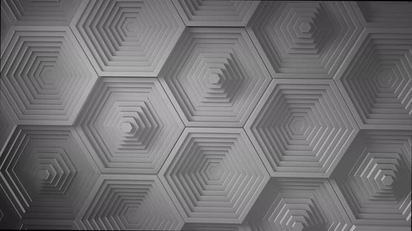 white minimalism mosaic surface with moving black triangles