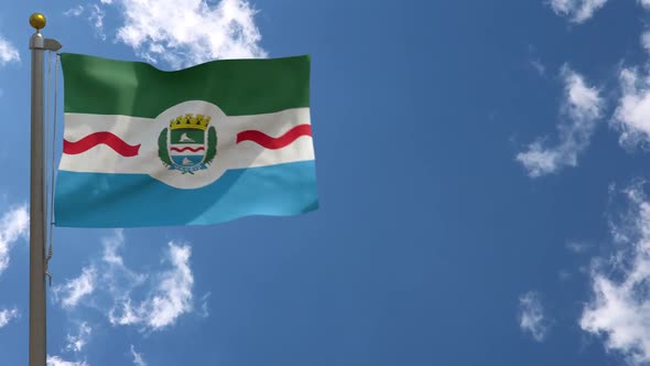 Maceio City Flag (Brazil) On Flagpole alt