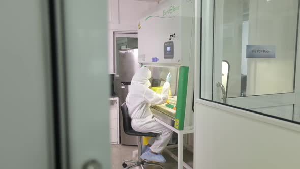 Scientist Hazmat Biosafety Pcr Testing Room 3
