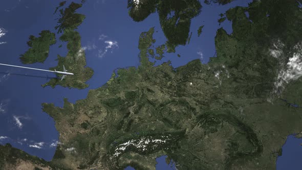 Airliner Flying To Poznan Poland alt