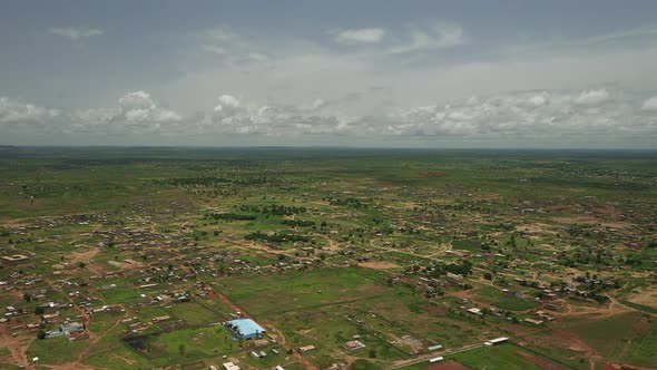 Africa Mali Vast Field And Village Aerial View 6