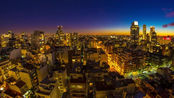 Night panorama view of the skyline of Buenos Aires