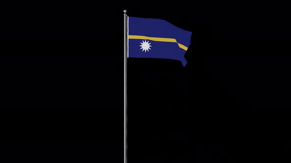 Nauru Flag Pole Loops With Alpha alt