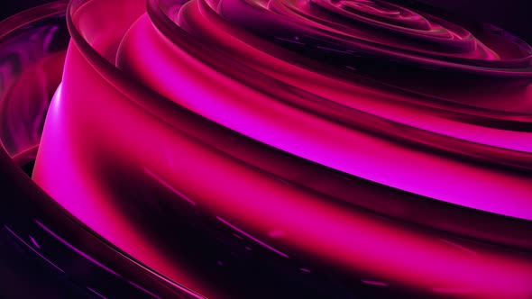 Abstract Magenta Glowing Reflective Mirror Spiral Background Loop