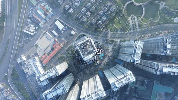 Aerial view Orbit Topdow Landmark81 in Ho Chi Minh City