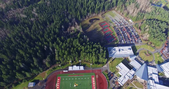 Aerial view of the village in USA