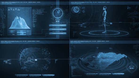 HUD Screen Scifi 3D  Blue alt