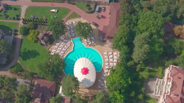 Top View of Swimming Pool in the Park View Resort 