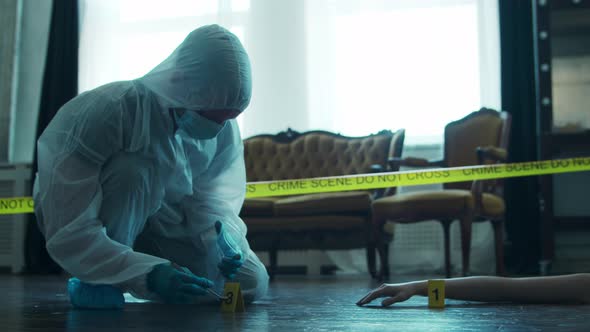 Closeup of a Crime Scene in a Deceased Person's Home. alt