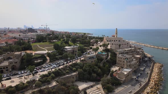 Tel Aviv and Jaffa with the Top of the Bell Tower From St Peters Church in Jaffa in the Foreground