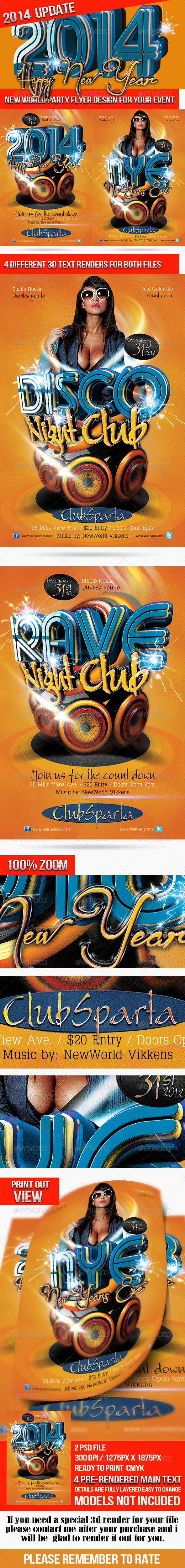 Happy New Year & New Years Eve 2014 - Events Flyers
