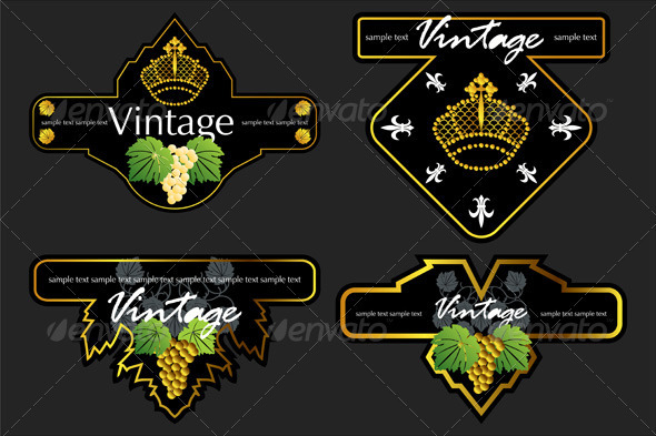 Wiine Labels Design Template Set