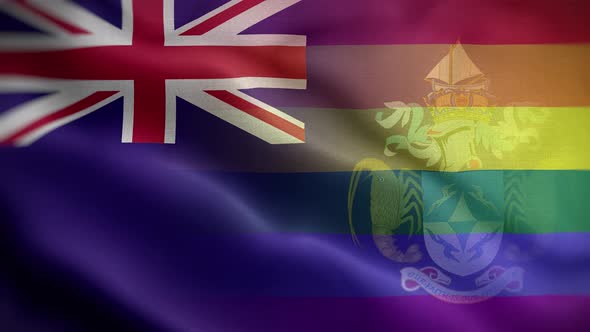 LGBT Tristan Da Cunha Flag Loop Background 4K