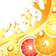 Juicy Citrus Splashes Vector Background by andegro4ka | GraphicRiver