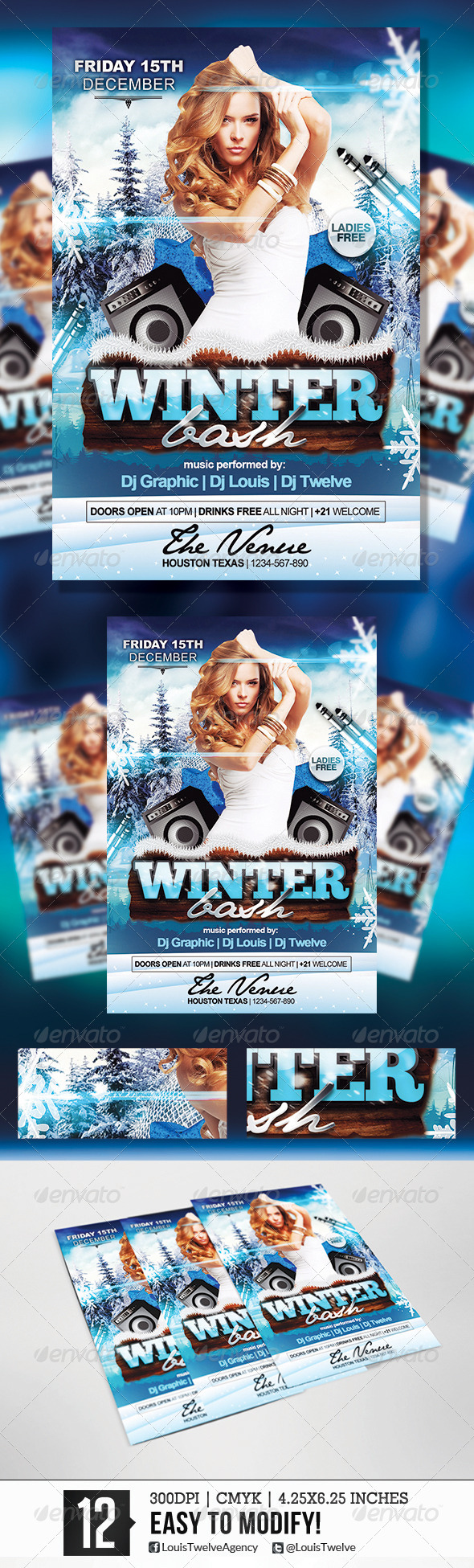 Winter Bash | Flyer Template - Clubs & Parties Events