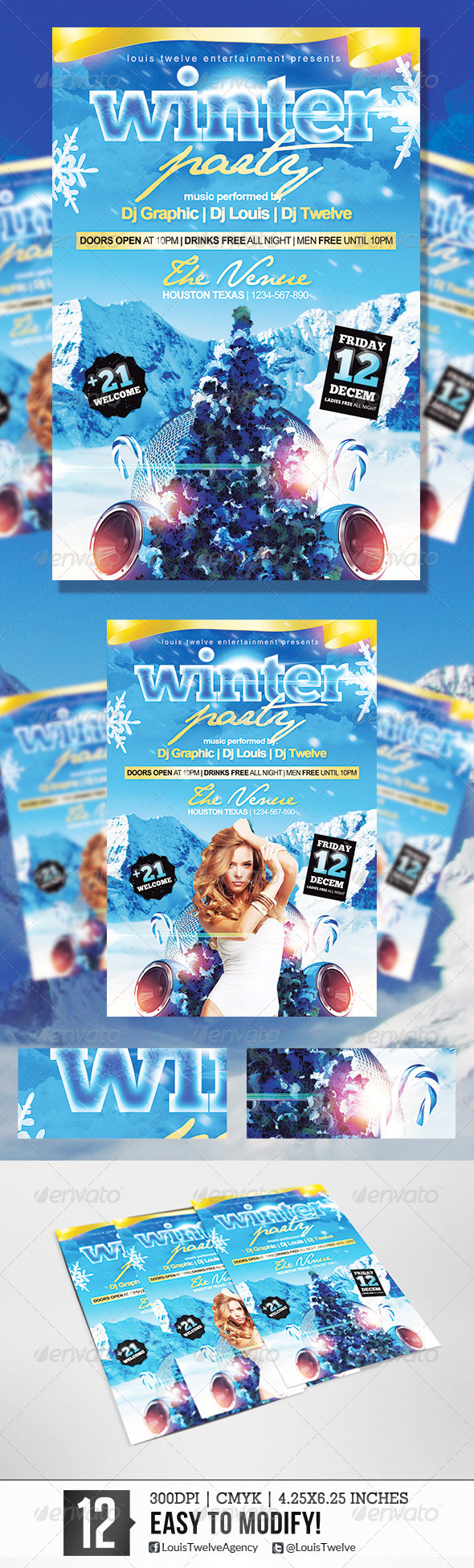 Winter Party 2 | Flyer Template - Flyers Print Templates