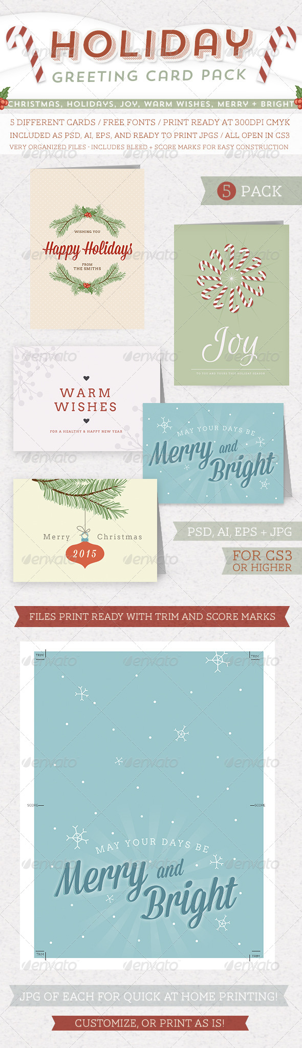 Holiday Greeting Card Pack - Holiday Greeting Cards