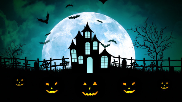 Halloween Castle Cemetery, Motion Graphics | VideoHive