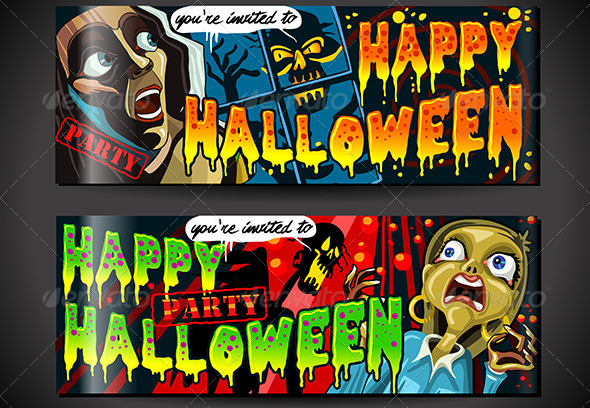 Banners Invite for Halloween Party