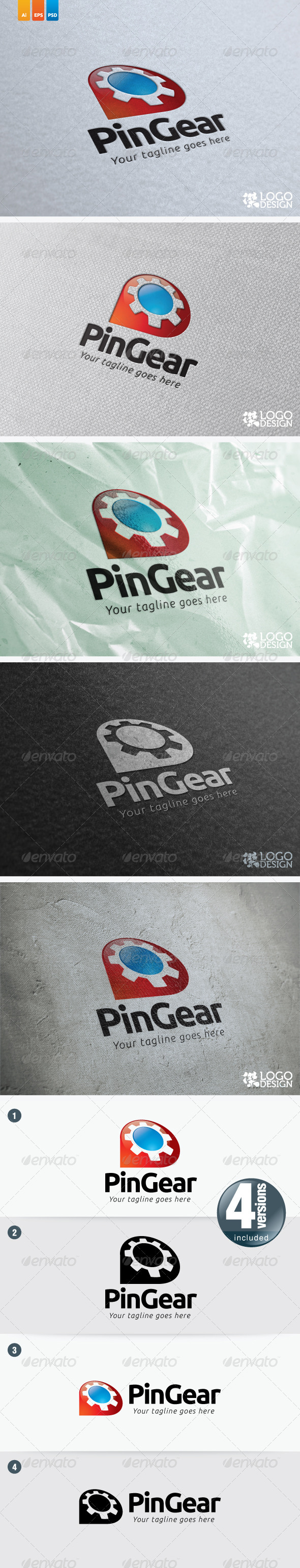Pin Gear - Symbols Logo Templates