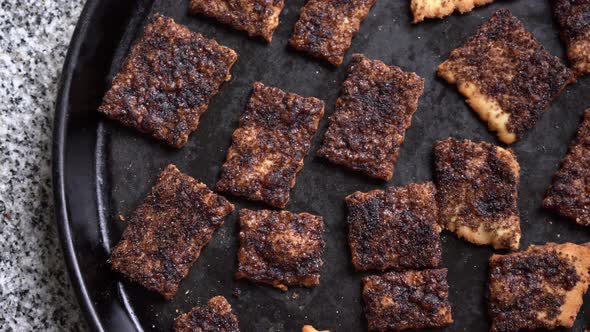 Freshly Baked Pastries In A Pan - panning shot alt