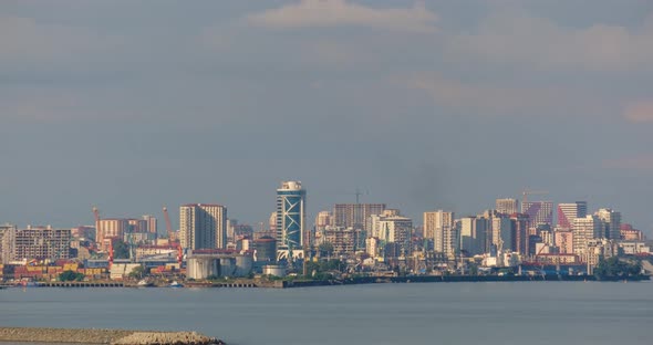 Amazing timelapse of Batumi city skyline. day to night time lapse of Batumi 2020 alt