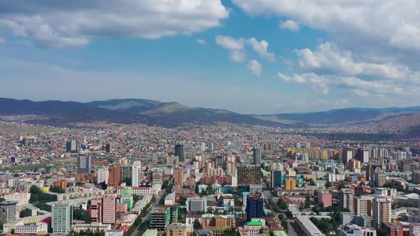 Aerial View of Center of Ulaanbaatar  Mongolia alt