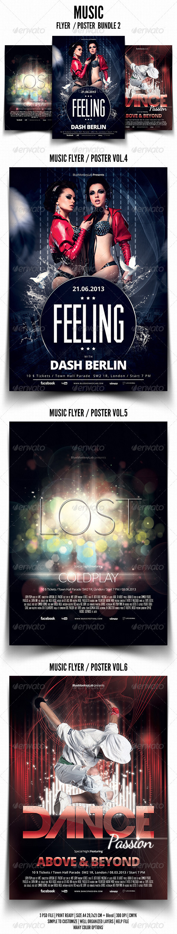 Music Flyer / Poster Bundle 2 - Events Flyers