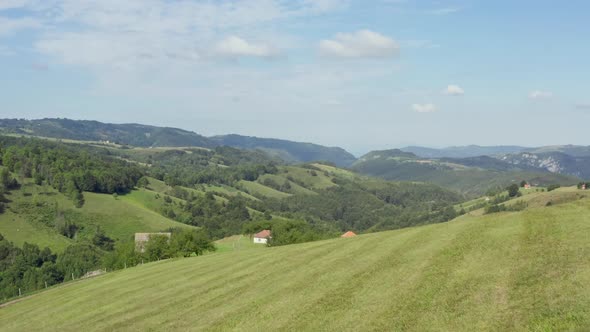 Aerial View Surrounded By Fields Forest and Beautiful Landscape alt