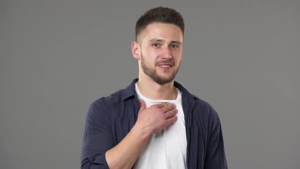 Portrait of Outraged Man in Casual Clothing Having Vomit Reflection and Feeling Disgust or Aversion alt