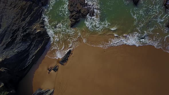 Aerial view over the Southwest Alentejo and Vicentine Coast Natural Park alt