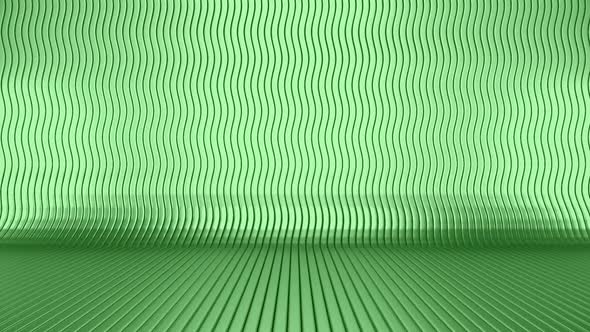3d Luxury Lines Wall Green Background