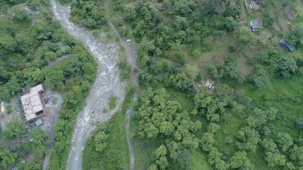 Water Ranges Between The Beautiful Hills Of Himalayas