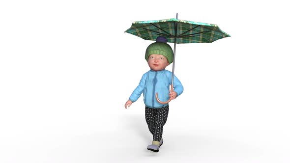 The Child Goes under the Umbrella