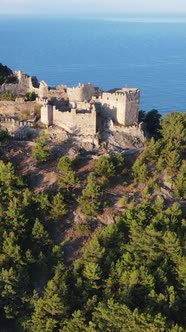 Vertical Video Alanya Castle  Alanya Kalesi Aerial View alt