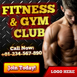 Fitness Gym Club Banner Ad Set By Boostock Graphicriver