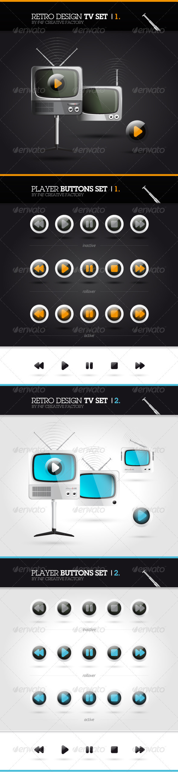 Retro Design TV Set - Objects Vectors