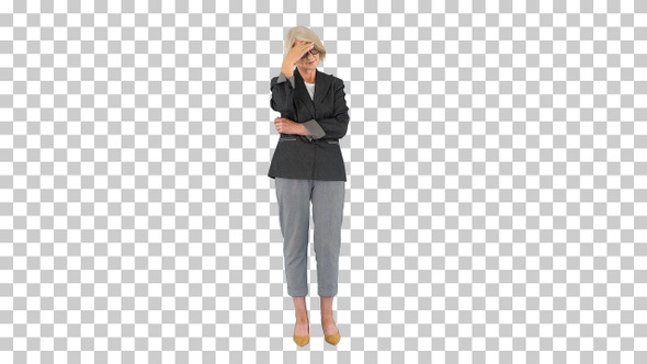 Senior grey-haired woman wearing formal, Alpha Channel alt