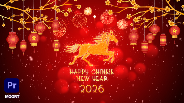 Chinese New Year 2026 MOGRT Video Displays template preview