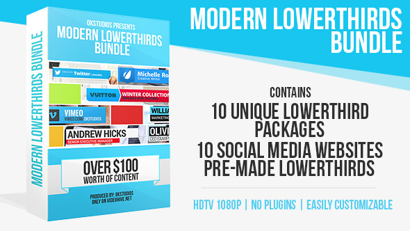 Modern Lower Thirds Bundle (10 in 1)