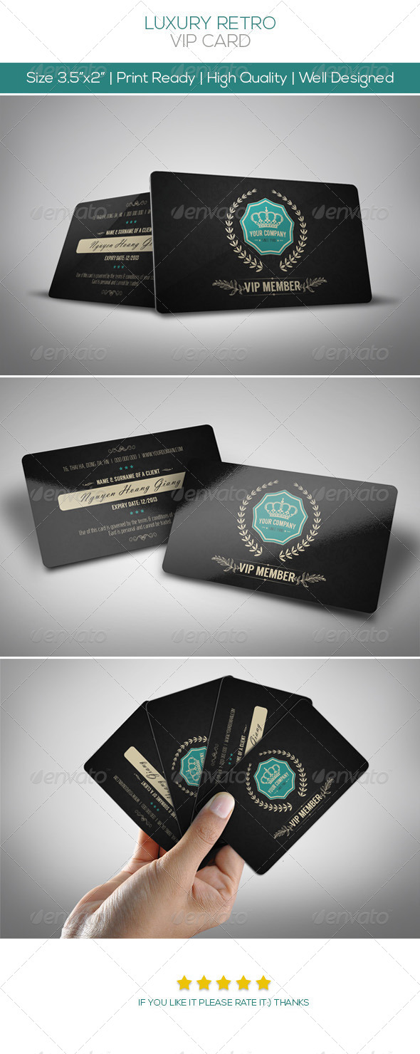 Luxury Retro Vip Card - Loyalty Cards Cards & Invites
