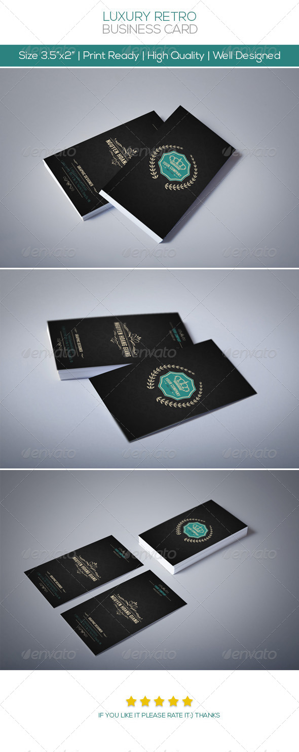 Luxury Retro Business Card - Creative Business Cards