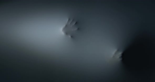 The Appearance of the Silhouette of the Palms of the Hands in the Wall alt